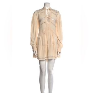 Iro Dress Long Sleeve Some Lace Vintage Style FR34 US2 MSRP $565